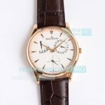 Swiss Replica Jaeger LeCoultre Master Ultra Thin Rose Gold Watch White Dial